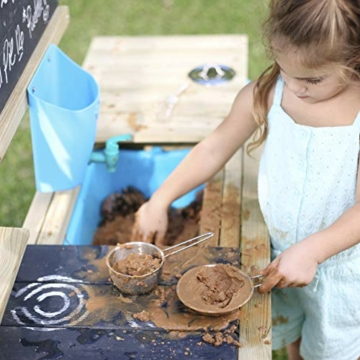 TP Toys | Deluxe hölzerne Matschküche für Jungen und Mädchen 3+ | Kinder Outdoor-Küche Spielset mit Wasserpfanne, Garten Waschbecken und Küchenzubehör | Garten Pretend Play für Kleinkinder - 5