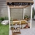 Meppi Sandkasten mit Dach und Verkaufstheke Weiss/braun aus wetterfestem Holz - Sandkiste/Sandbox für Kinder - 3