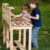 TollesfürKinder Matschküche Kinder Outdoor Holz mit Wassertank, Durchlass Gartenschlauch & 5 Edelstahl Schüsseln, Vollmassive Kindermatschküche Draußen, Nachhaltig, Für Kinder ab 3 Jahren - 4