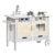 HOMCOM Kinderküche mit Rollen Spielküche Küchenwagen für Kinder mit 2 Töpfen Spüle Kochbank Schränke 5 Stück Küchenzubehör Naturholz+Grau 70 x 40 x 66,5 cm - 1
