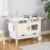 HOMCOM Kinderküche mit Rollen Spielküche Küchenwagen für Kinder mit 2 Töpfen Spüle Kochbank Schränke 5 Stück Küchenzubehör Naturholz+Grau 70 x 40 x 66,5 cm - 7
