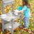 roba Matschküche Midi für Kinder - Outdoor Spielküche für den Garten - mit Behälter für Wasser & Sand - Wetterfestes Holz grau - 4
